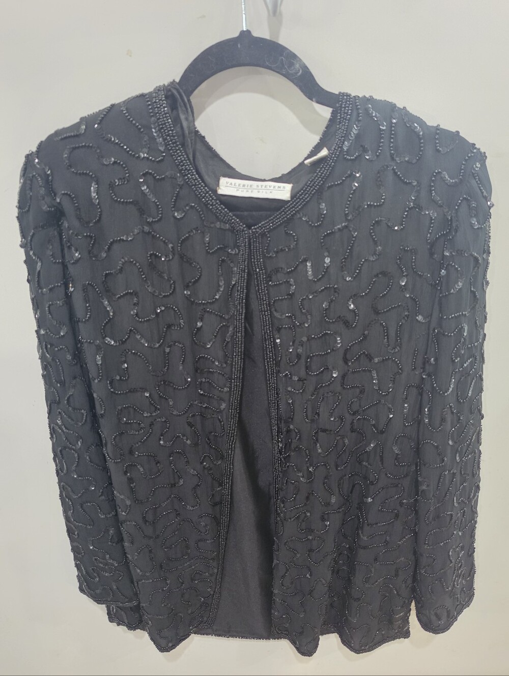 Vintage Black Beaded Jacket - Adrienne Vittadini